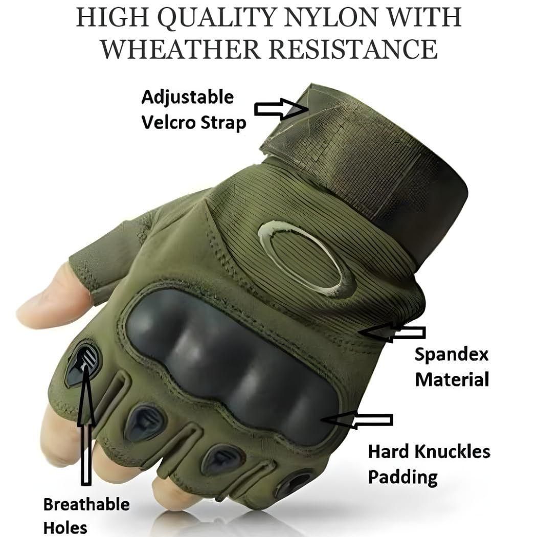 Tactical Motorcycle Gloves — Half-Finger with Knuckle Protection