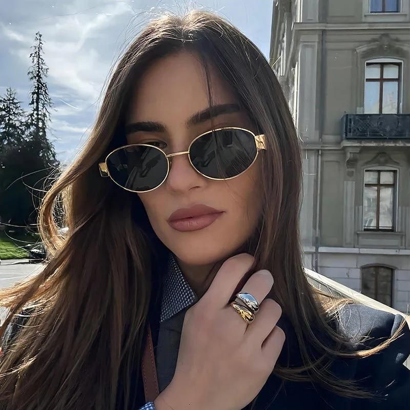 Retro Oval Sunglasses — UV Protection Women's Eyewear