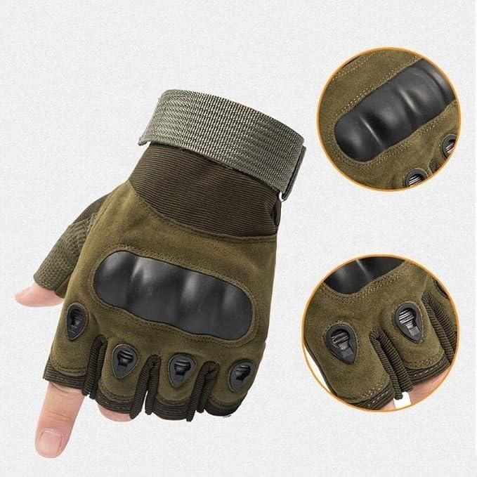 Tactical Motorcycle Gloves — Half-Finger with Knuckle Protection