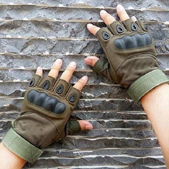 Tactical Motorcycle Gloves — Half-Finger with Knuckle Protection