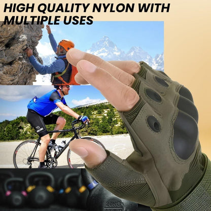 Tactical Motorcycle Gloves — Half-Finger with Knuckle Protection