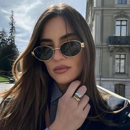 Retro Oval Sunglasses — UV Protection Women's Eyewear